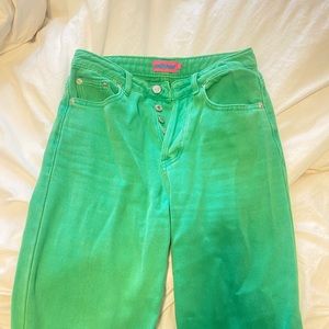 Edikted Green Jeans SIZE SMALL